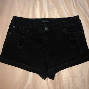 Black jeans shorts